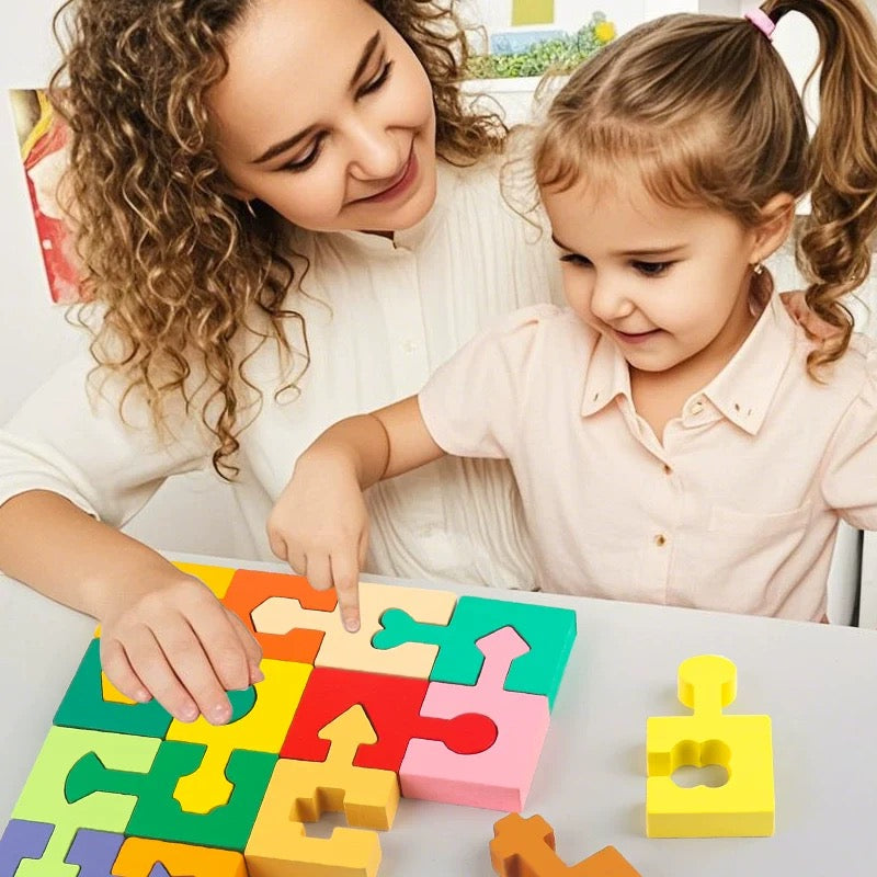 Bloques de Encaje Geométrico Montessori Puzzle Shape Pairing