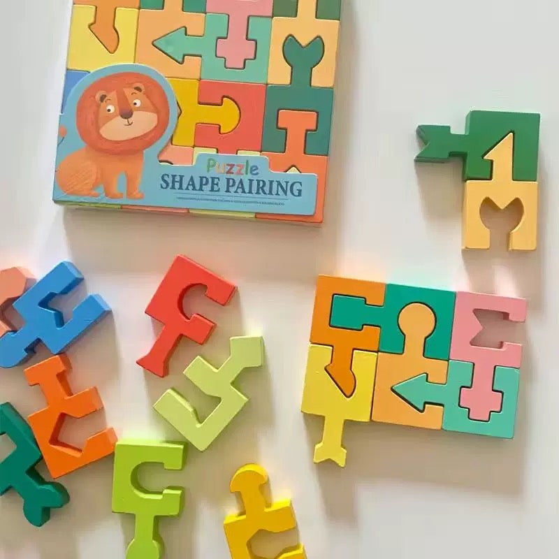 Bloques de Encaje Geométrico Montessori Puzzle Shape Pairing